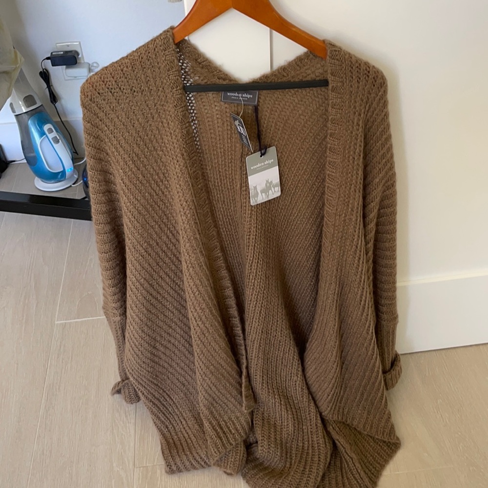 NWT Wooden Ships Sonya Rib Cardigan, Twig, S/M
